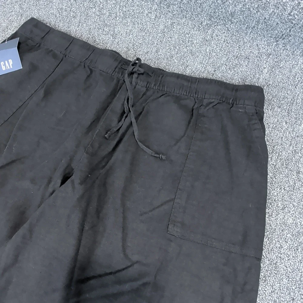 Gap Coastal Minimalist Linen Blend Wide Leg Pants Mens XXL Black NWT